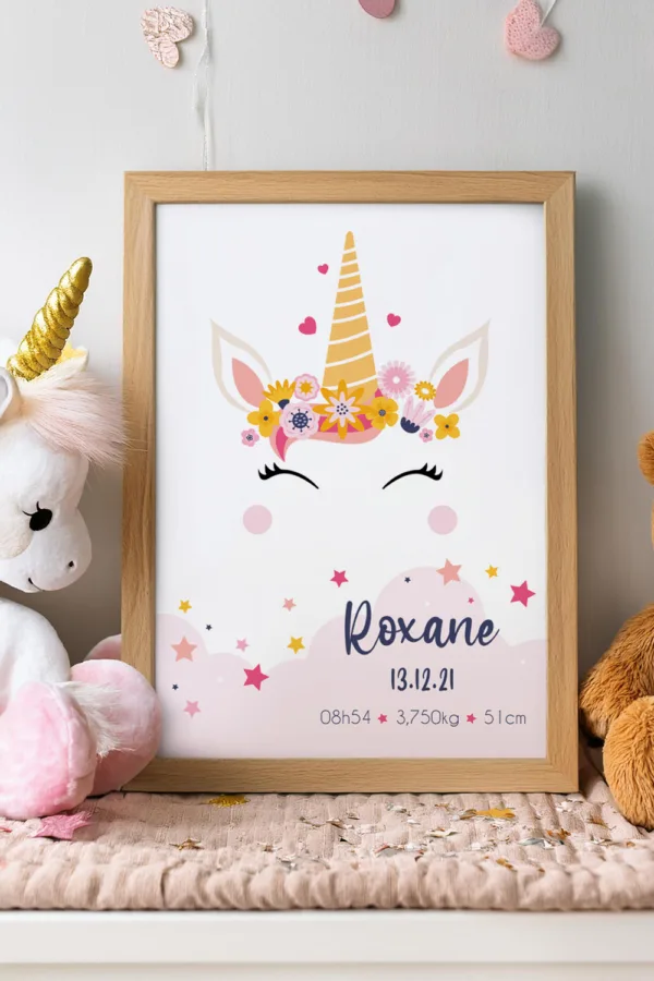 affiche naissance licorne