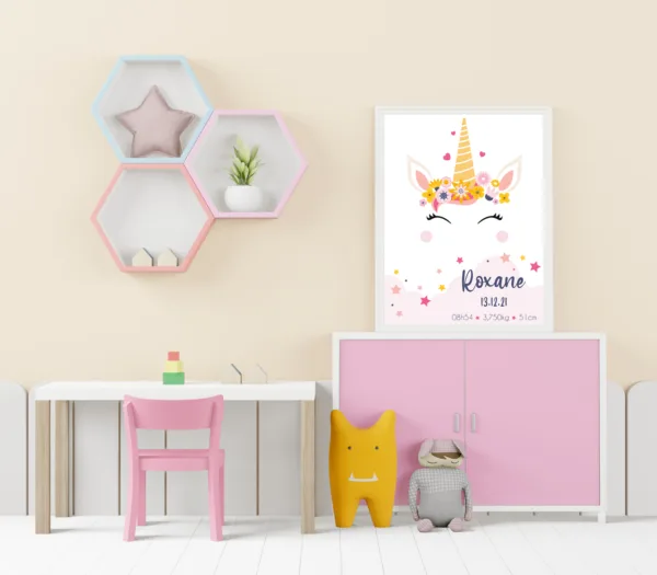 affiche naissance licorne