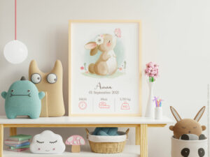 affiche naissance bébé lapin