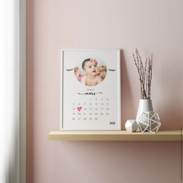 affiche naissance calendrier fille