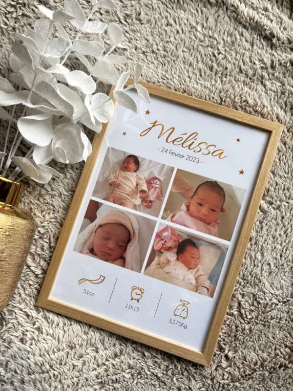 affiche naissance photo bébé
