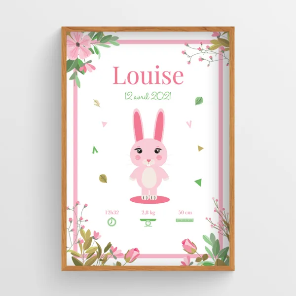 affiche naissance lapin