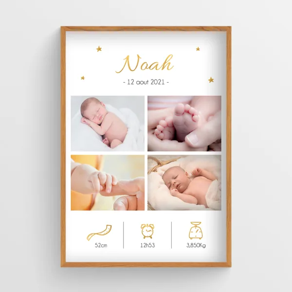 affiche naissance photo bébé