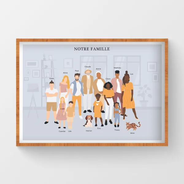 Affiche personnalisée portrait de famille