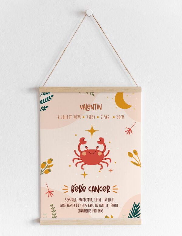 Affiche naissance Astro Cancer