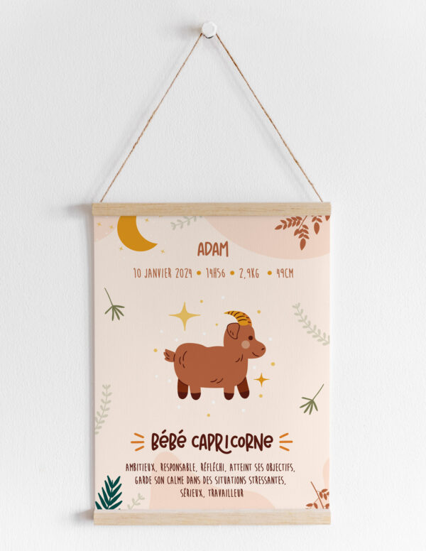 affiche naissance astro capricorne