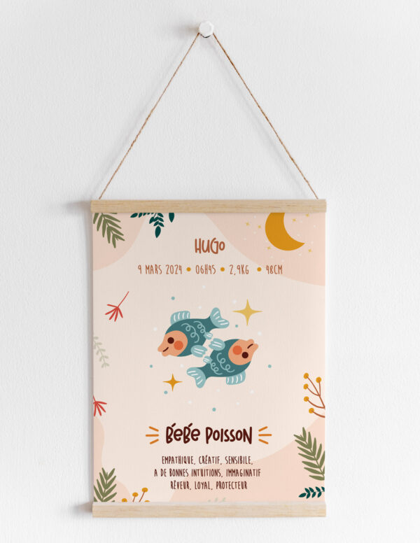 affiche naissance astro poisson