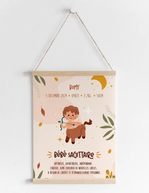 Affiche naissance Astro Sagittaire