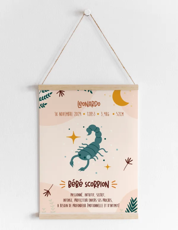 Affiche naissance Astro Scorpion