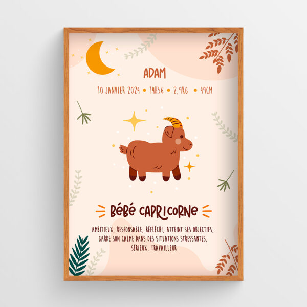 affiche naissance astro capricorne