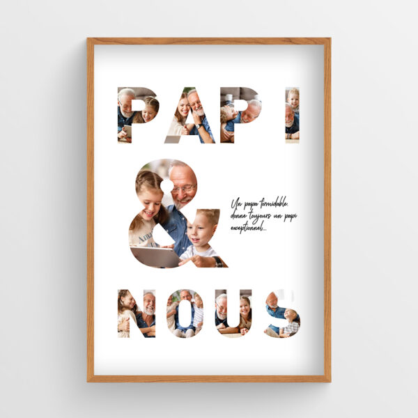 Affiche personnalisée papi et nous