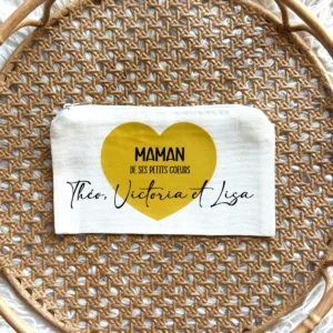 pochette personnalisée cœur doré