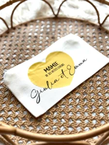 pochette personnalisée cœur doré