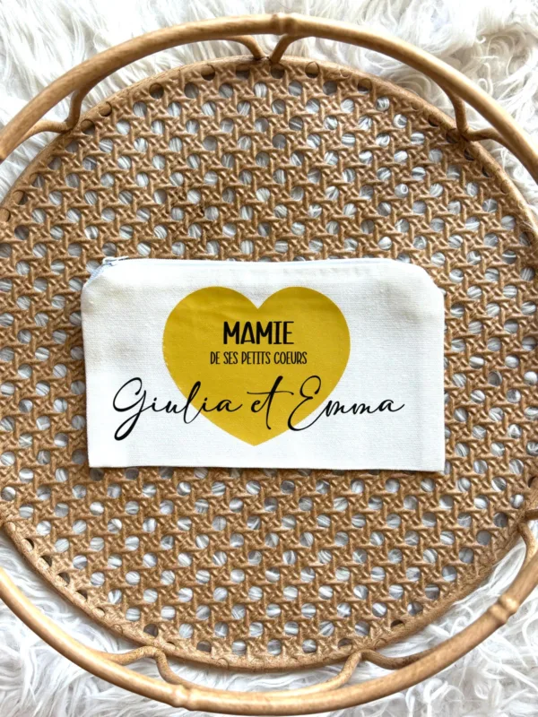 pochette personnalisée cœur doré