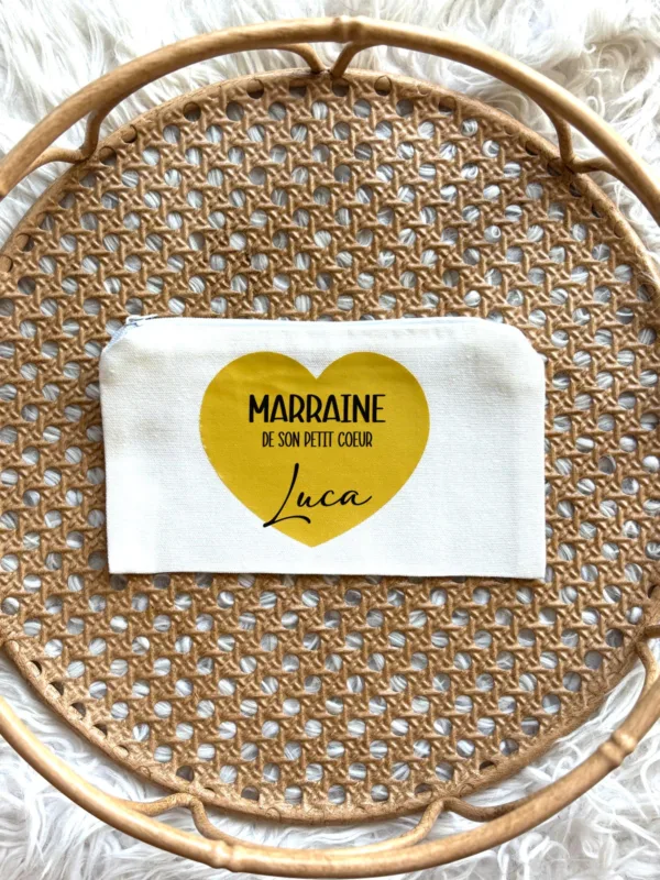 pochette personnalisée cœur doré